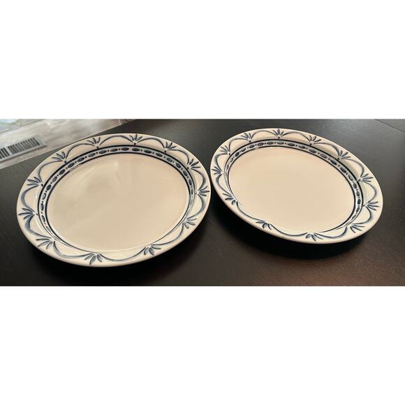 Set of 2 Dansk Bistro Cafe Norwegian Blue Bowls Dinner Plates - Picture 1 of 5